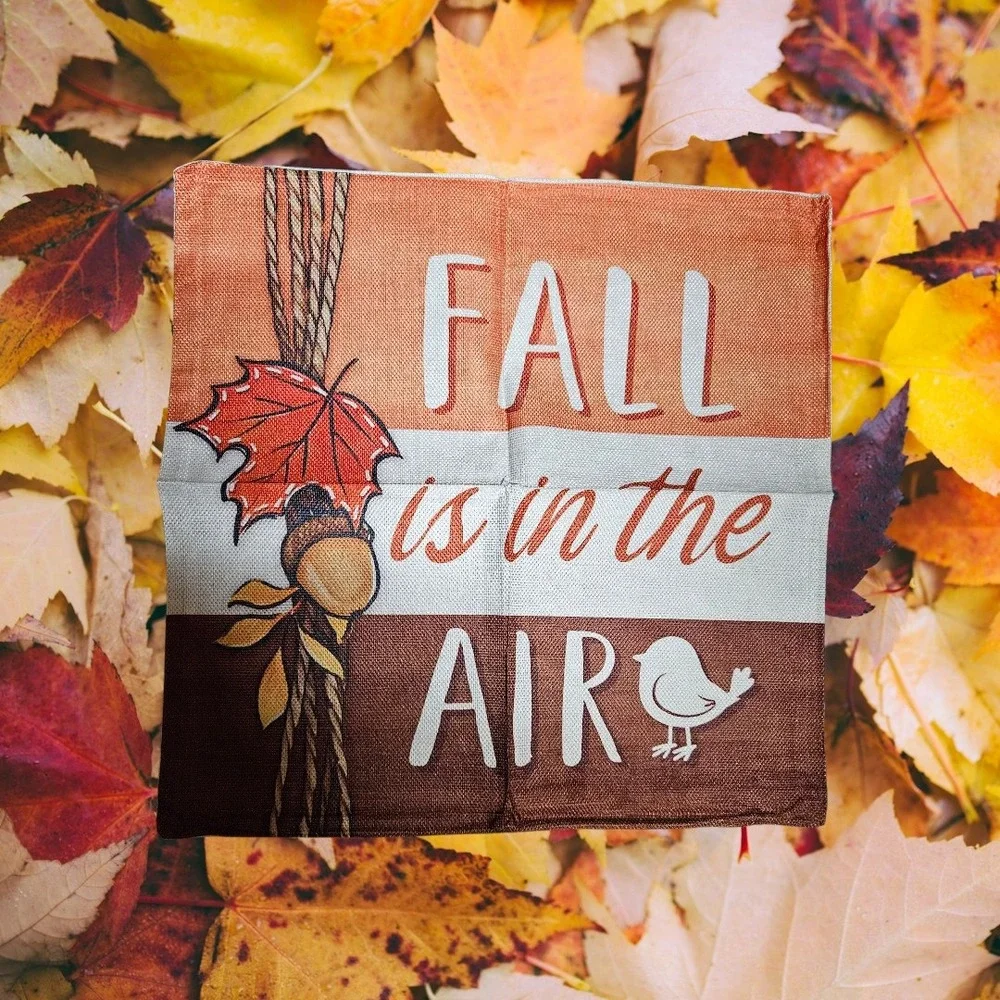 4 Pc Happy Fall‎ Pillow Covers (5843)